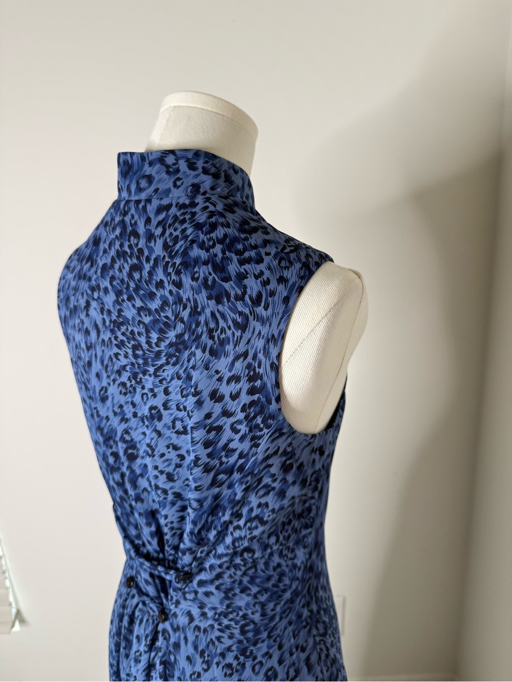 Coldwater Creek Blue Leopard Print Sleeveless Maxi Dress - Picture 13 of 16